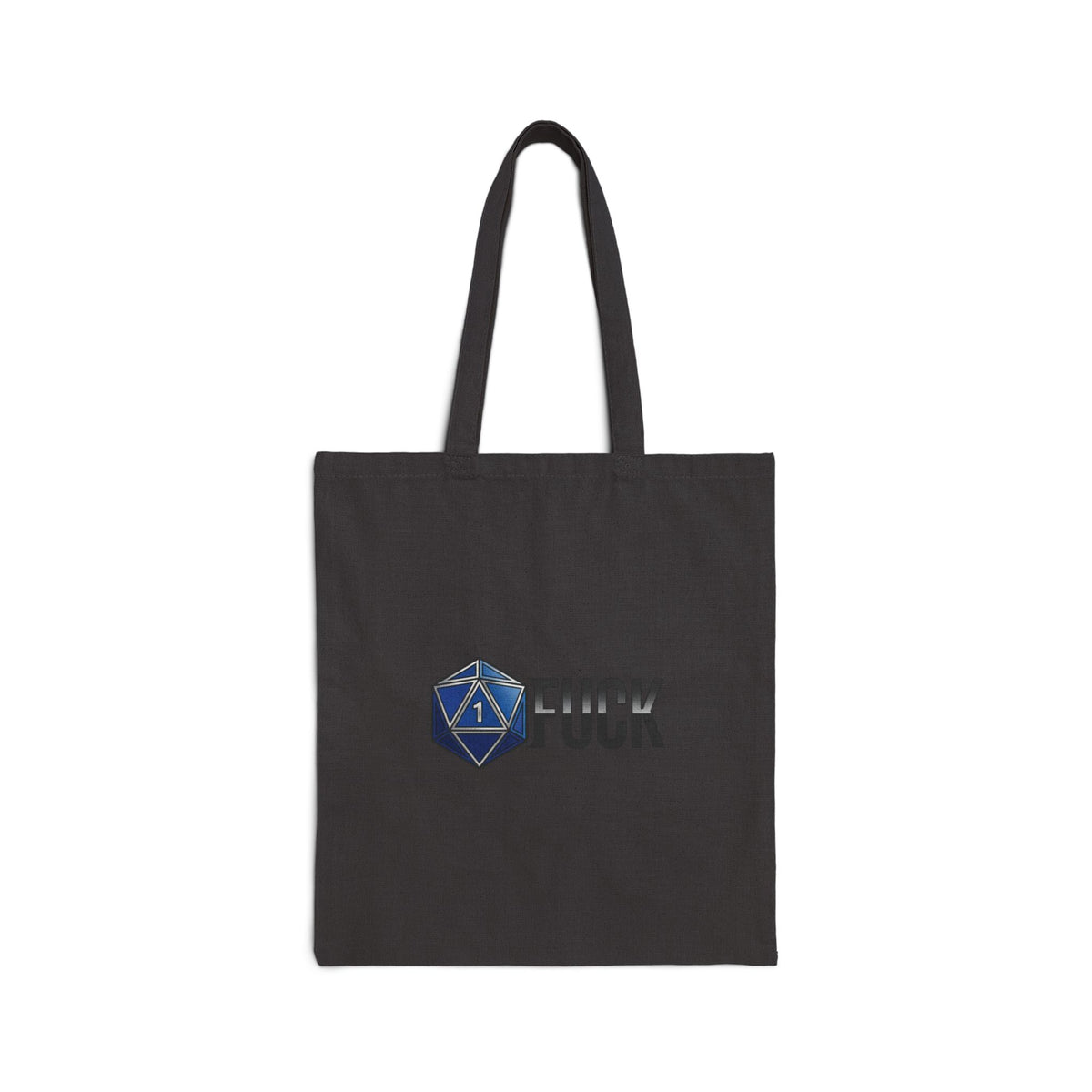 Cotton Tote Bag — Small D20 Graphic with “F*ck” Text, Funny RPG Gamer Tote