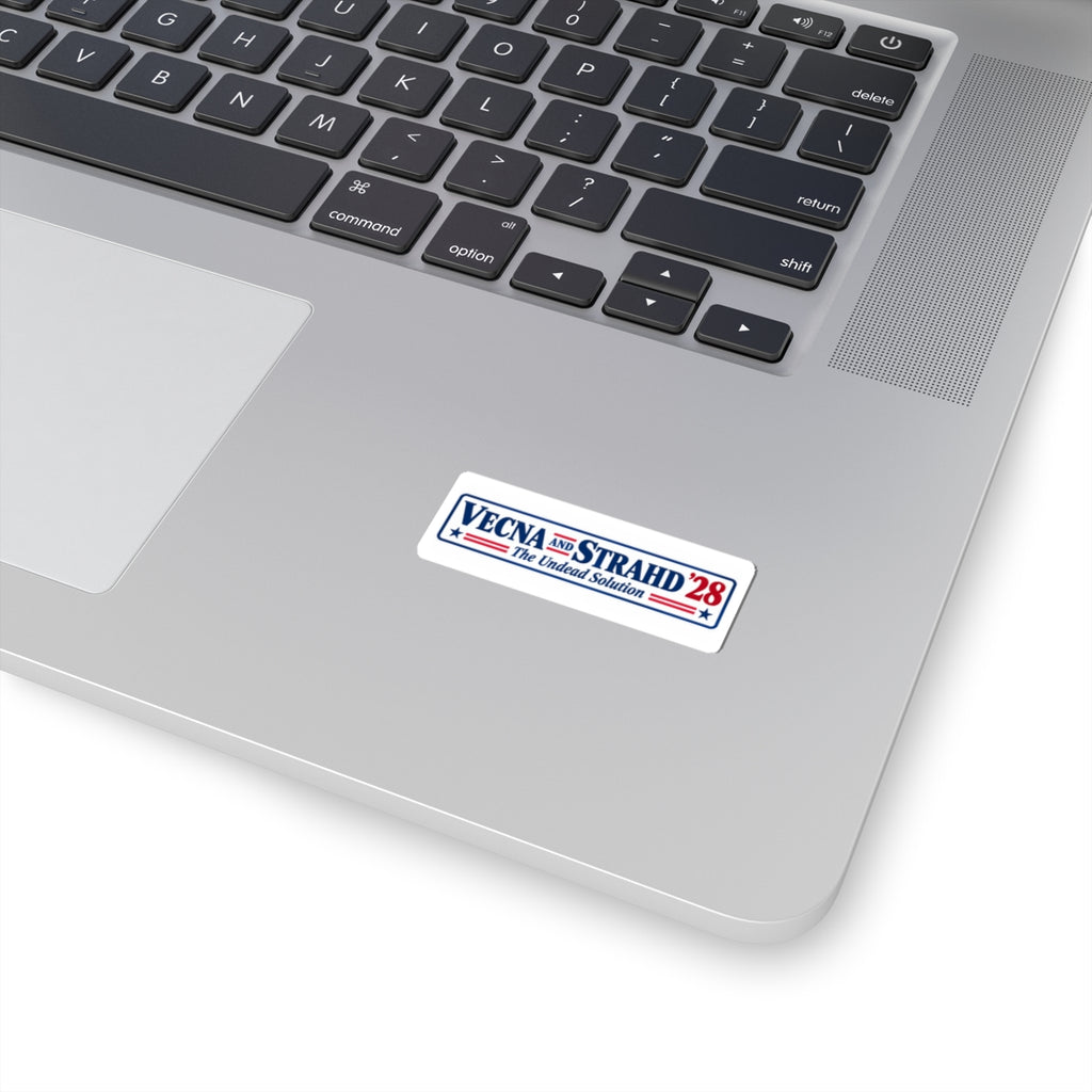 Vecna & Strahd '28 Sticker — "The Undead Solution" Political-Style Kiss-Cut