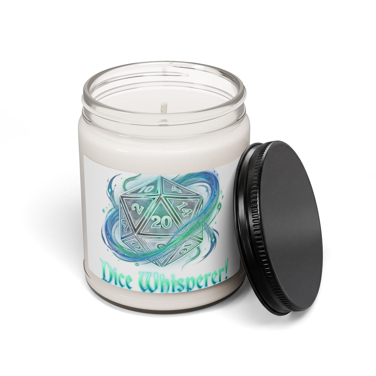 Dice Whisperer Soy Candle — 9oz Scented Gamer Candle (D20 Design)