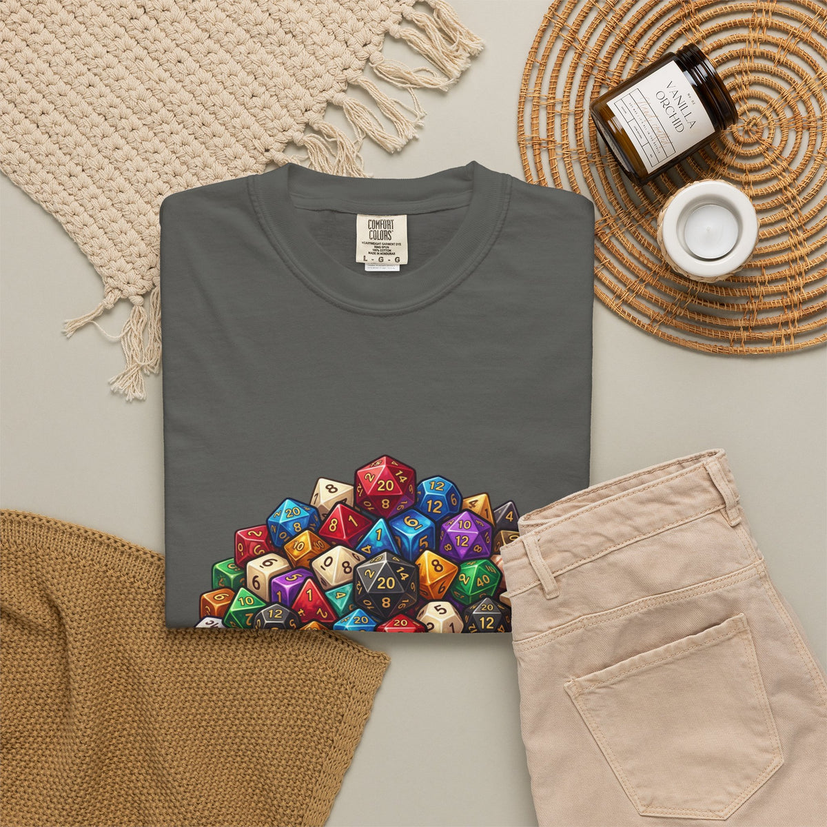 Roleplaying Dice T-Shirt — “Yes! I Really Do Need All These Dice” Graphic Tee