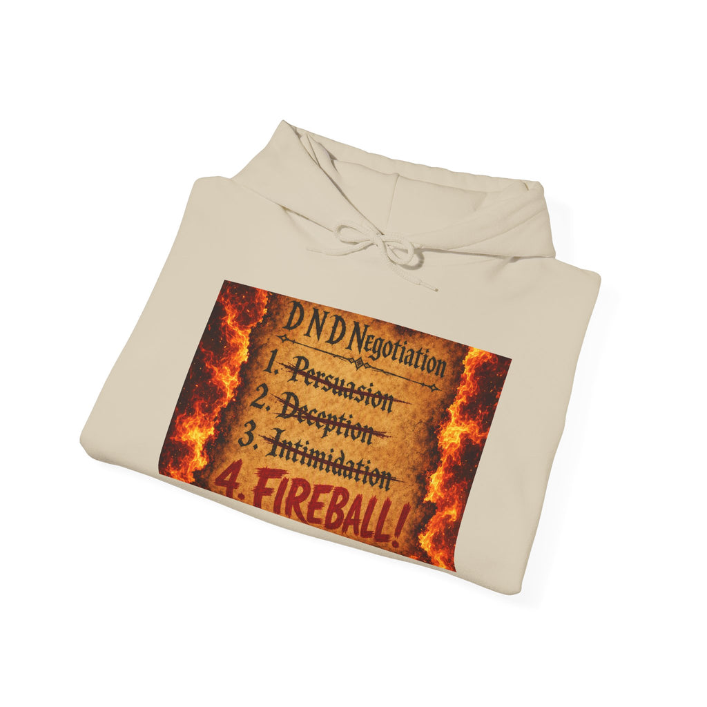 Hoodie — DND Negotiation Rules: "4. FIREBALL" Fantasy Gamer Pullover