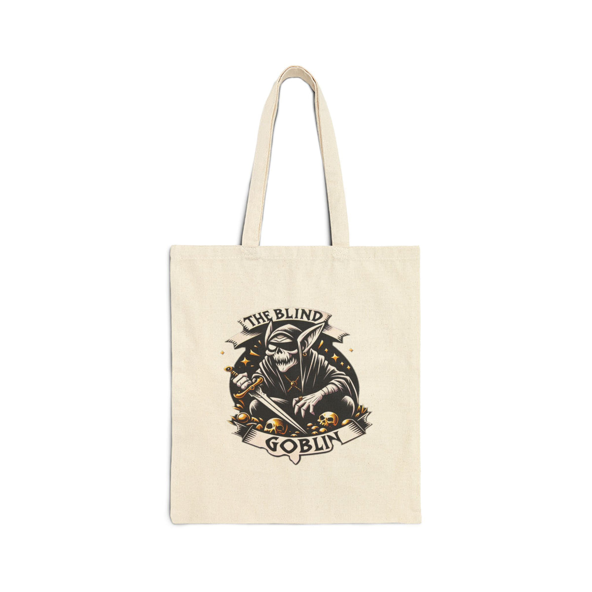 Cotton Tote Bag — "The Blind Goblin" Dark Fantasy Illustration