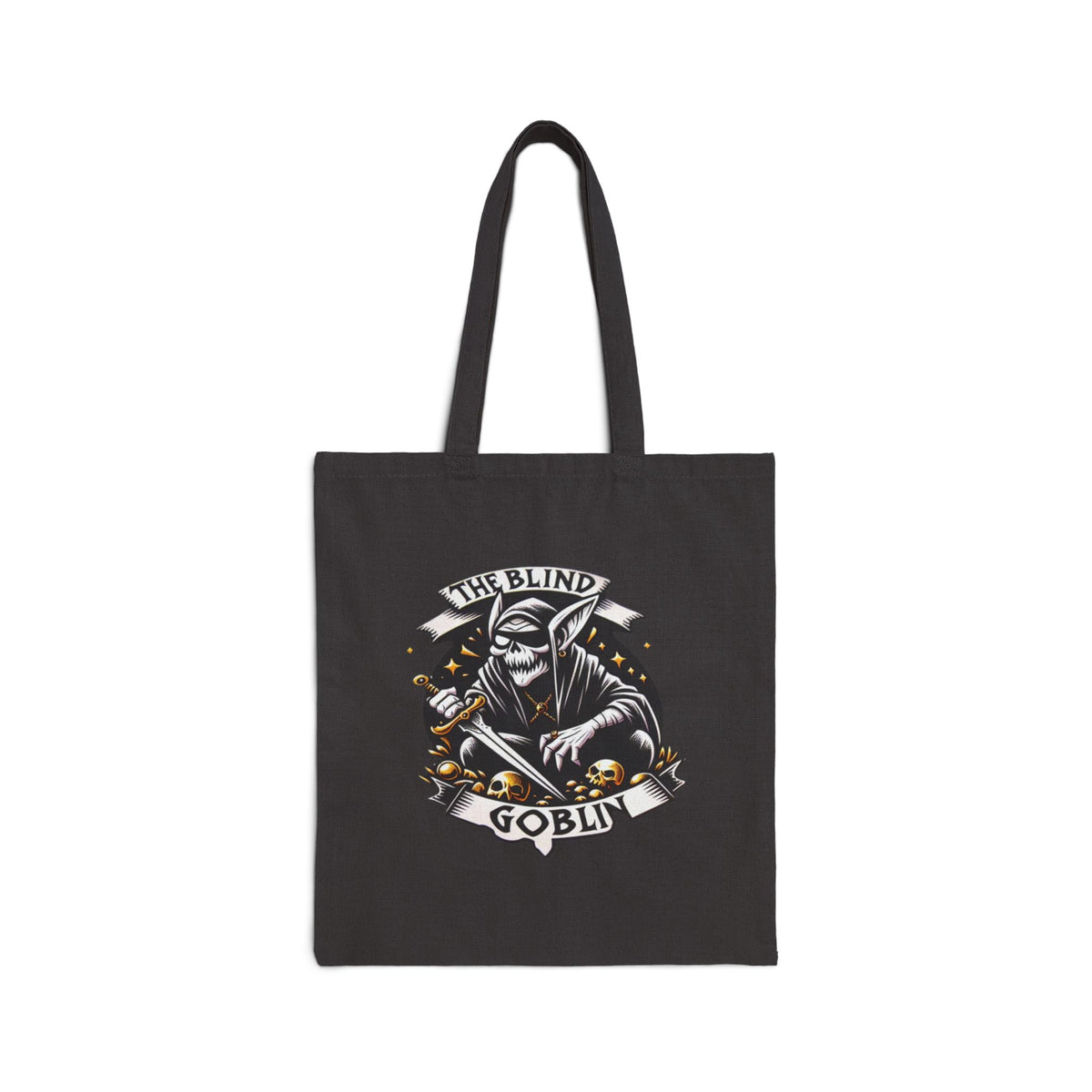 Cotton Tote Bag — "The Blind Goblin" Dark Fantasy Illustration