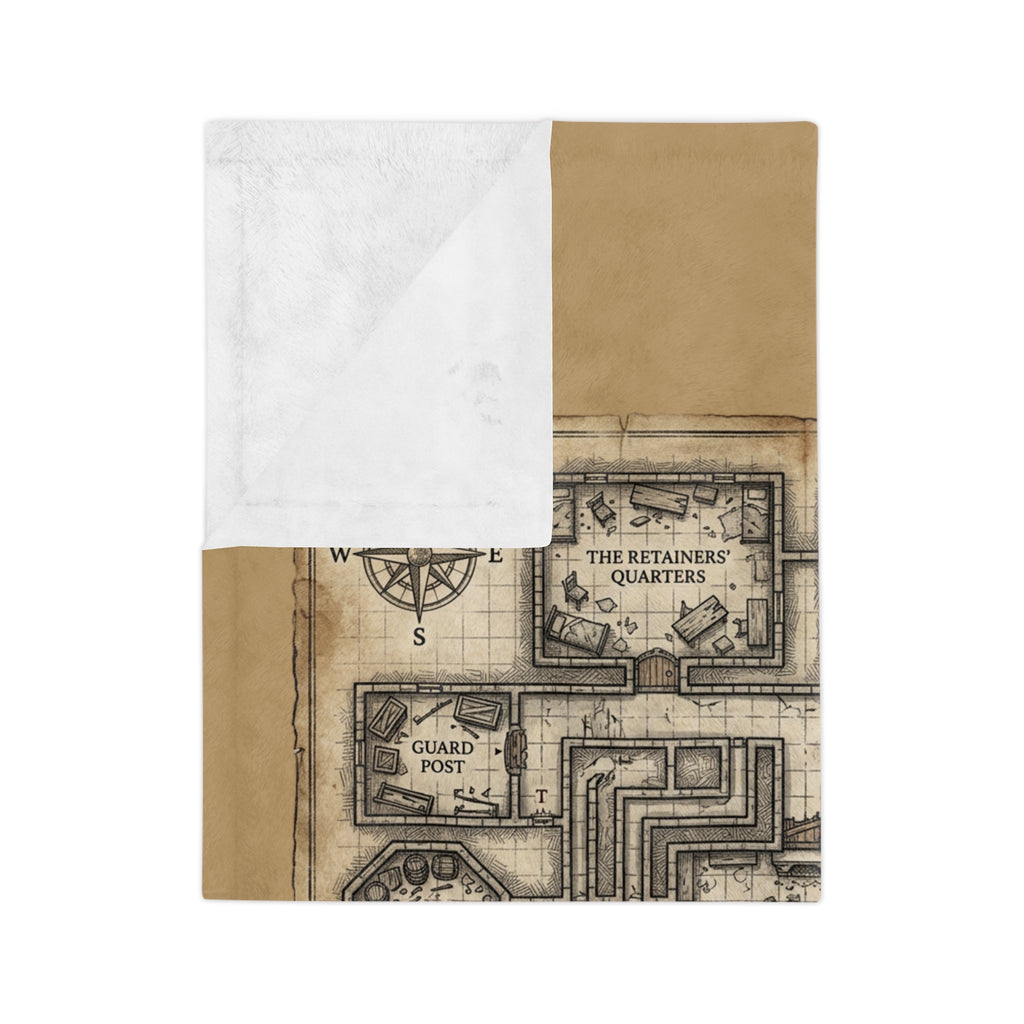 Dungeon Map Microfiber Blanket — Vintage RPG Map Throw