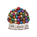 Kiss-Cut Sticker — "Yes! I Really Do Need All These Dice" Colorful RPG Dice Pile Sticker