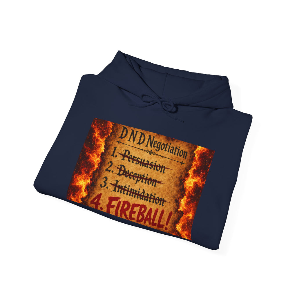 Hoodie — DND Negotiation Rules: "4. FIREBALL" Fantasy Gamer Pullover