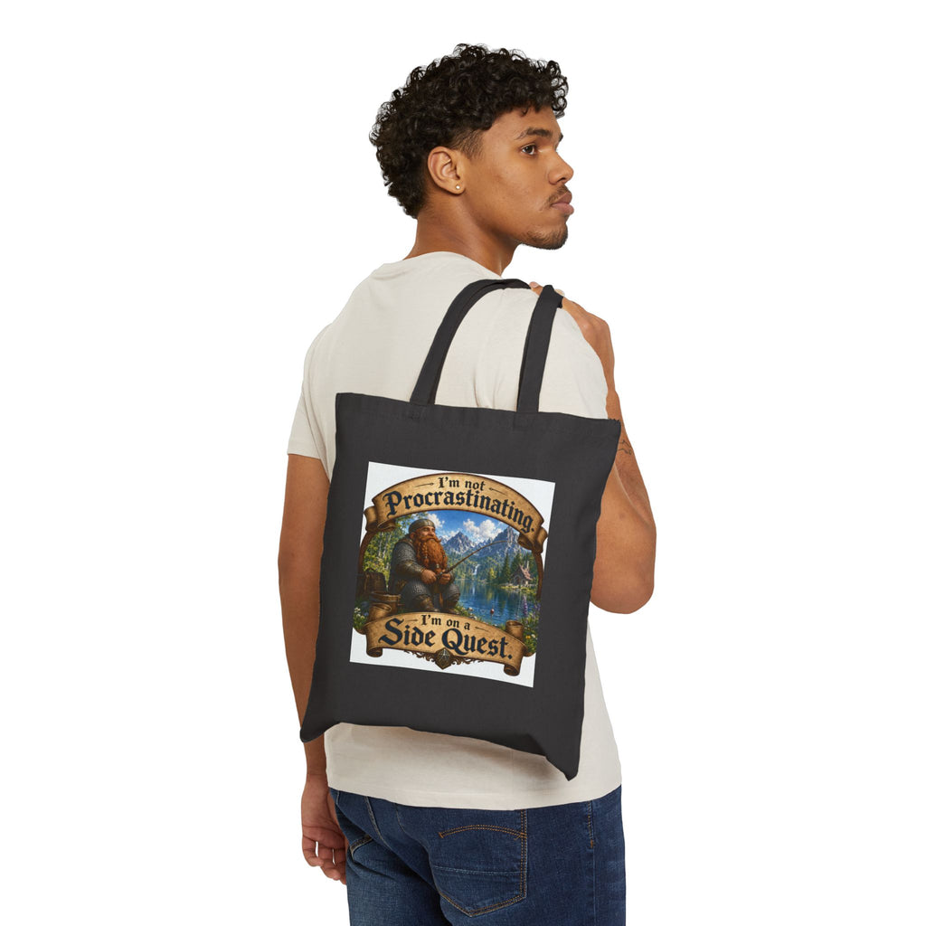 Tote Bag — "I'm Not Procrastinating, I'm On a Side Quest" Cotton Canvas Tote