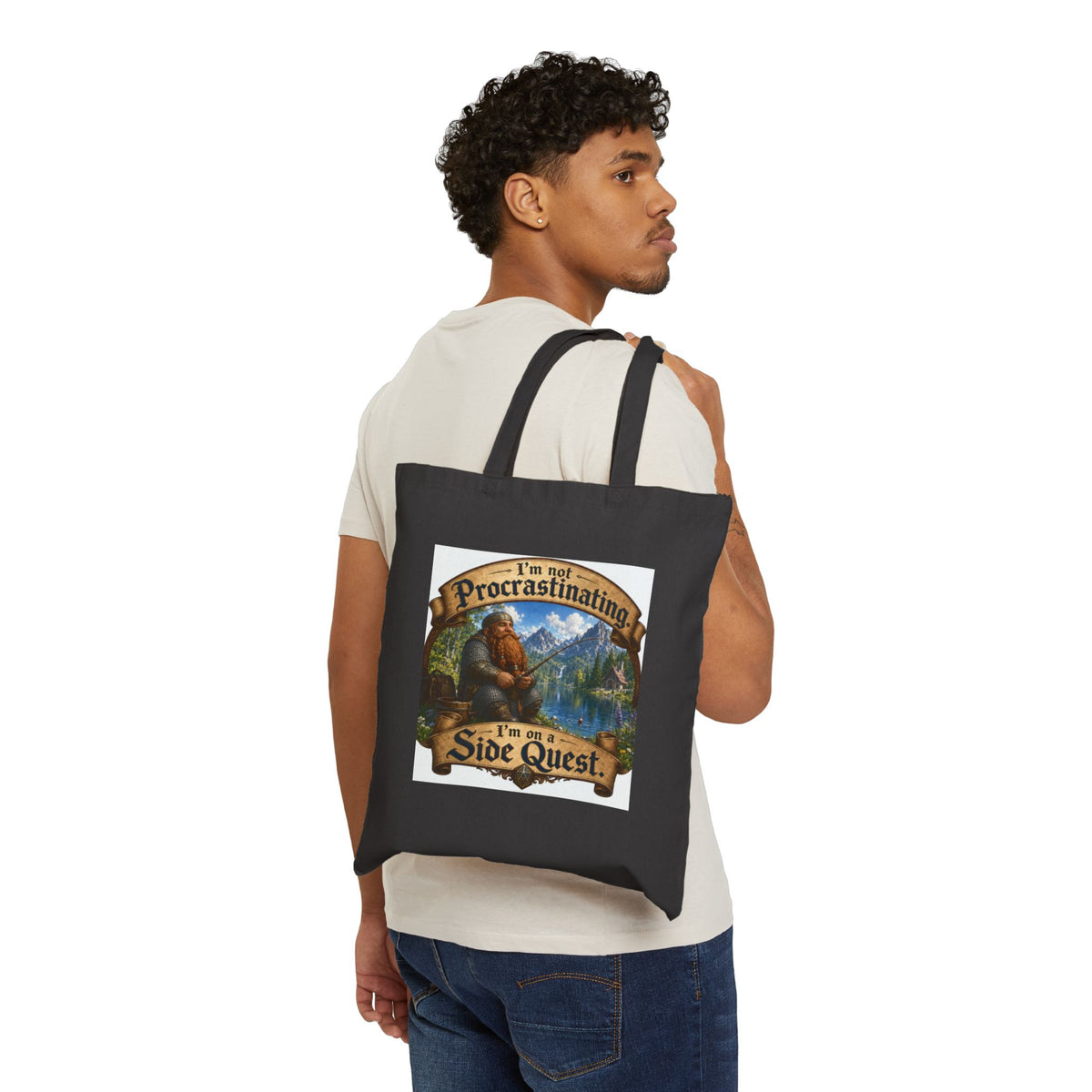 Tote Bag — "I'm Not Procrastinating, I'm On a Side Quest" Cotton Canvas Tote