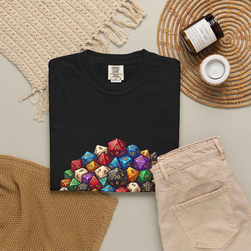 Roleplaying Dice T-Shirt — “Yes! I Really Do Need All These Dice” Graphic Tee
