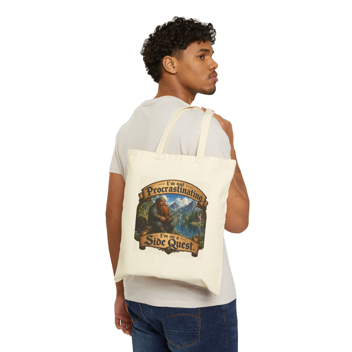 Tote Bag — "I'm Not Procrastinating, I'm On a Side Quest" Cotton Canvas Tote