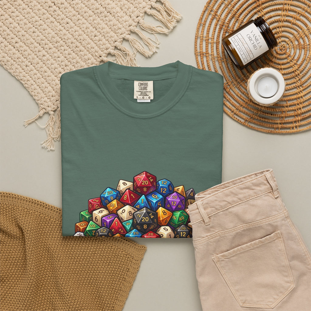 Roleplaying Dice T-Shirt — “Yes! I Really Do Need All These Dice” Graphic Tee