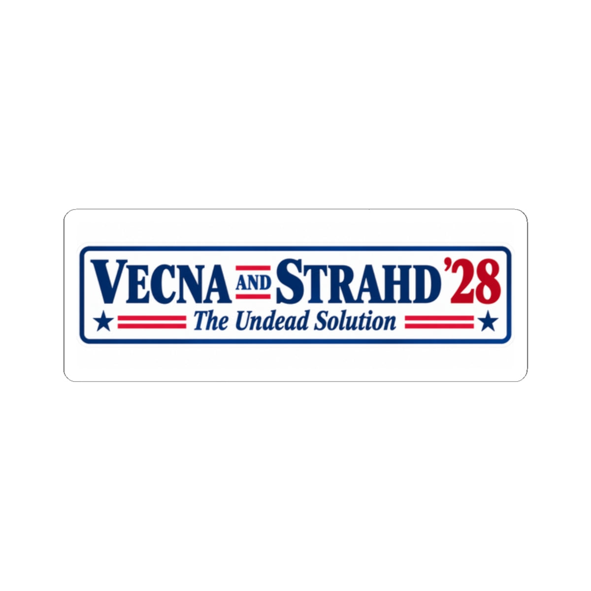Vecna & Strahd '28 Sticker — "The Undead Solution" Political-Style Kiss-Cut