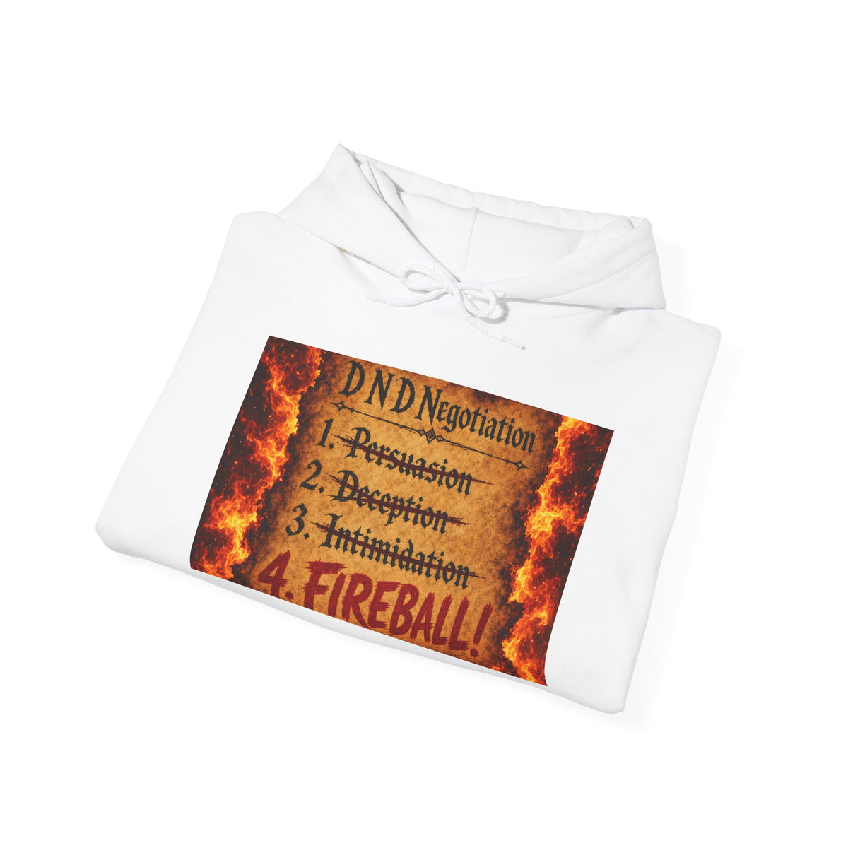 Hoodie — DND Negotiation Rules: "4. FIREBALL" Fantasy Gamer Pullover