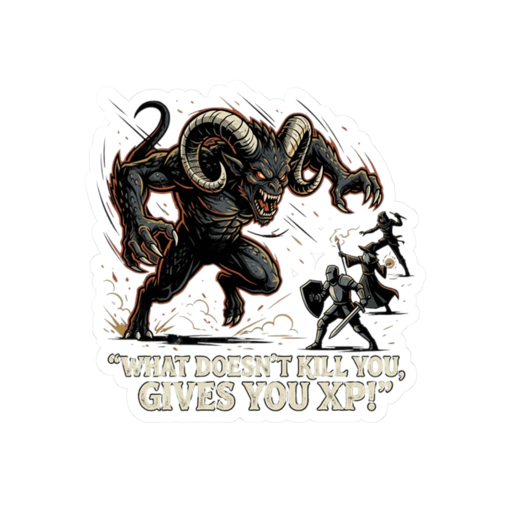 Kiss-Cut Sticker — 'What Does the Law Give You XP?' Cthulhu RPG Horror Gaming Decal