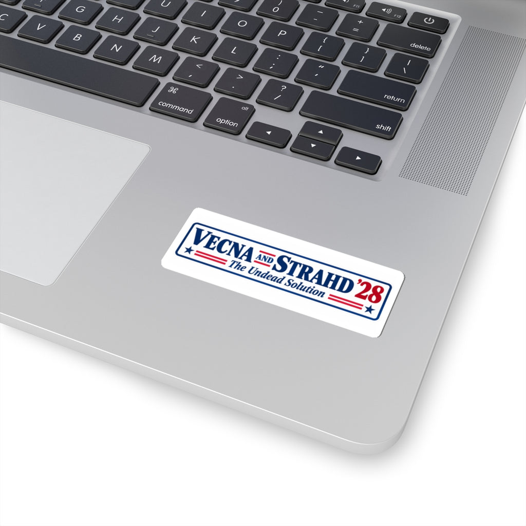 Vecna & Strahd '28 Sticker — "The Undead Solution" Political-Style Kiss-Cut