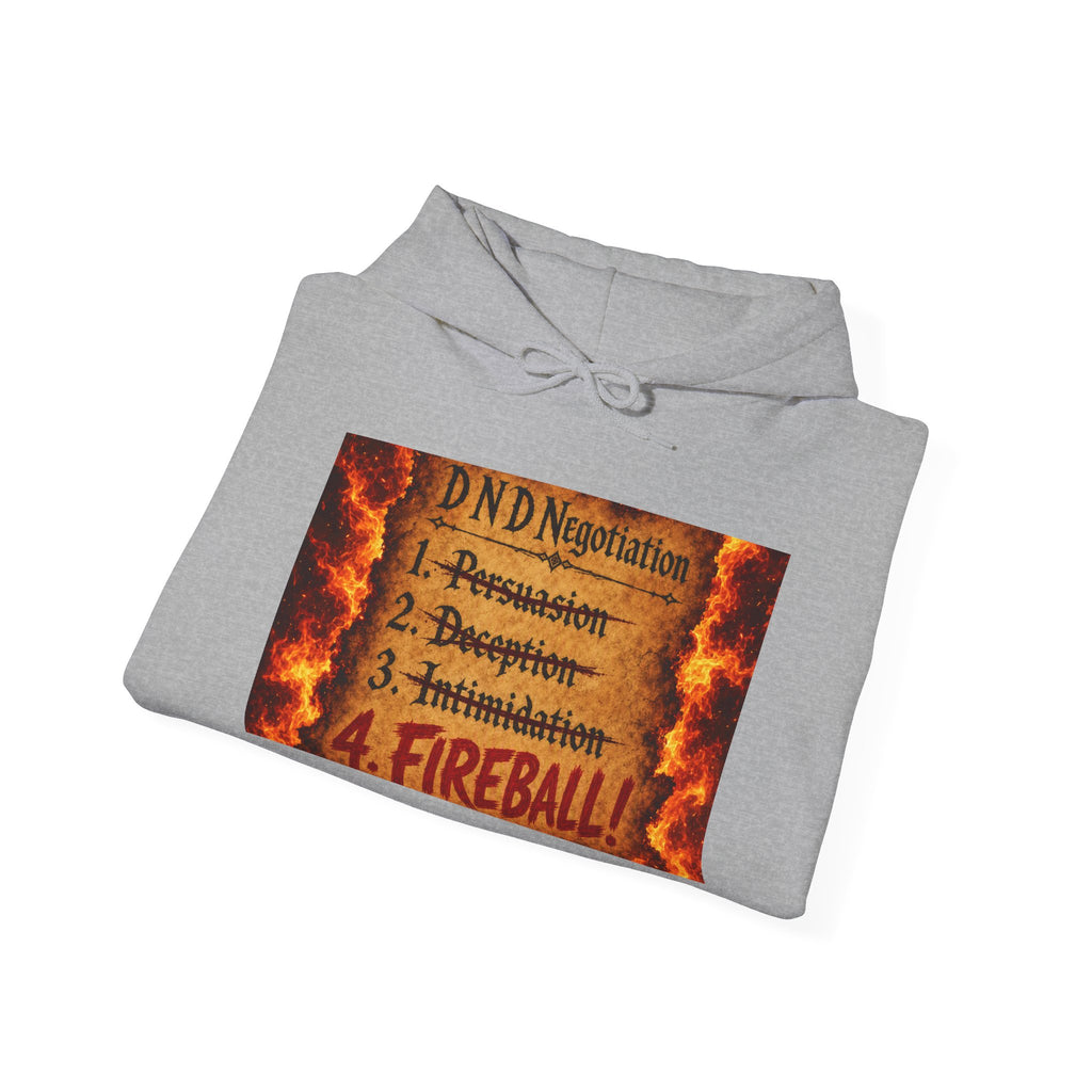 Hoodie — DND Negotiation Rules: "4. FIREBALL" Fantasy Gamer Pullover