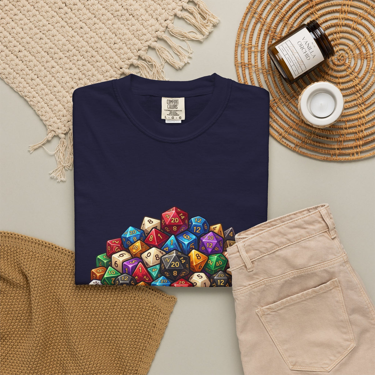 Roleplaying Dice T-Shirt — “Yes! I Really Do Need All These Dice” Graphic Tee